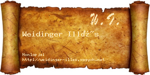 Weidinger Illés névjegykártya
